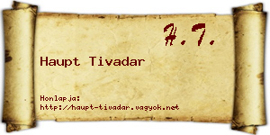 Haupt Tivadar névjegykártya